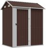 vidaXL Gerätehaus Braun 192x152,5x237 cm Verzinkter Stahl 364532 Bild 2