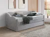 Vente-unique - LENVIA Bett SamtStoff Schokoladenbraun - B 96,5 cm x H 81,2 cm x L 207 cm Bild 3