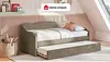 Vente-unique - LENVIA Bett SamtStoff Schokoladenbraun - B 96,5 cm x H 81,2 cm x L 207 cm Bild 2