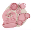 ABC Silikon-Babygeschirr-Set mit Saugnäpfen, 8-teiliges Set, Kinder-Essgeschirr-Set, beinhaltet rutschfeste Teller, Schüsseln, Becher Bild 3