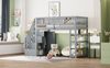 MODFU Kinderbett Hochzaun-Sicherheitsdesign mit Kleiderschrank, Regalen und Stauraum (Hochbett,mit Stauraum, Sicherheitsleiter & Kleiderschrank - Massivholz, mit Sicherheitskletterleiter, Multifunktionsbett 90 x 200 cm), ohne Matratze Bild 5
