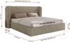 Polsterbett Bett mit Holzlattenrost Schlafzimmer Bett Doppelbett gepolstertes Kopfteil Pocket Matratze - EMORA CLASSIC - 180x200 cm - Dunkelbeige Strukture - VIRE LUX Bild 4