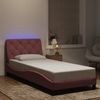 vidaXL Bettgestell mit LED ohne Matratze Rosa 90x200 cm Samt 3213836 Bild 1