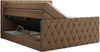 Boxspringbett, Doppelbett mit Fußteil, Multipocket-Matratzen und Topper, gestepptes Kopfteil und Front - MIREN KING DUO - 120 x 200 cm - Braun Kunstleder - H4 Bild 5