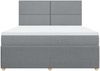 vidaXL Boxspringbett mit Matratze Hellgrau 180x200 cm Stoff 3292128 Bild 4