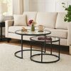 Relaxdays Satztisch 2er Set Glas & Metall Bild 2