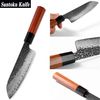 Extra scharfes Santokurmesser mit Octagonal Griff das Karbonstahl Universalmesser oder asiatisches Kochmesser für den Profi und Hobbykoch Bild 4