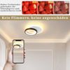 ZMH Deckenlampe LED Deckenleuchte Küche - 12W Flurlampe Warmweiß Küchenlampe Modern Flur Deckenbeleuchtung Schwarz Schlafzimmerlampe Klein Wohnzimmerlampe Ø24.5cm für Schlafzimmer Wohnzimmer Bild 2