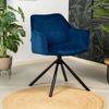 Bronx71 Esszimmerstuhl Samt Furtado 180° drehbar blau Bild 5