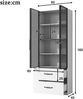 Flieks LED Vitrinenschrank 60×40×160 cm, Glasvitrine mit gehärteten Glastüren, Bücherregal & Multifunktionsschrank mit 2 Schubladen, weiß Bild 4