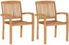 vidaXL Gartenstühle 2 Stk. mit Anthrazit Kissen Massivholz Teak 3063252 Bild 4