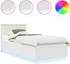 vidaXL Bettrahmen mit LED-Lichtleisten Weiß 70 x 190 cm Holzwerkstoff 3408124 Bild 2