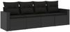 vidaXL 4-tlg. Garten-Sofagarnitur mit Kissen Schwarz Poly Rattan 3218665 Bild 2