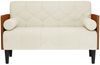 vidaXL Zweisitzer-Sofa mit Nackenrollen Creme 110 cm Samt 4100605 Bild 3
