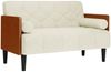 vidaXL Zweisitzer-Sofa mit Nackenrollen Creme 110 cm Samt 4100605 Bild 2