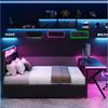 REDOM Hochbett Gaming-Plattformbett (LED-Schreibtisch,zwei Schubladen, Schwarz, 1-St, 253 × 145 × 111 cm) Bild 3