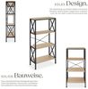 tectake Bücherregal Standregal, 4 Ebenen, inklusive Kippschutz, 61,5 x 31,5 x 133,5 cm, Holzregal Barry 1-tlg, mit seitlichen X-Streben, mit höhenverstellbaren Kunststofffüßen Bild 4