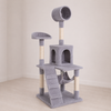 belviona Katzenkratzbaum, Kletterbaum für Katzen mit Höhle, Hängematte, Treppe & Liegeplattform, 133 cm, hellgrau Bild 2
