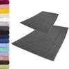 Lavea 2er Set Badematte 50x80 cm – rutschfeste, Waschbare Badematten aus 100% Baumwolle, Frottierserie Elena – Saugstark, Strapazierfähig und Zeitlos – Ideal für Badezimmer, Dusche - Anthrazit Bild 4