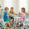 Kindertisch mit 4 Stühlen Höhenverstellbar Sitzgruppe ab 2 Jahre Grau Bild 2