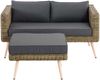 CLP Polyrattan 2er Sofa Molde mit Fußhocker Rundrattan natura,eisengrau 40 cm (Hellbraun) Bild 3