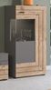 Xonox 'Freno' kleine Vitrine, Holzwerkstoff grau / nox eiche, 60 x 37 x 118 cm Bild 4
