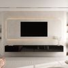 Planetmöbel TV Board 300 cm Schwarz, TV Schrank mit 3 Klappen als Stauraum, Lowboard hängend oder stehend, Sideboard Wohnzimmer Bild 2