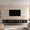 Planetmöbel TV Board 300 cm Schwarz, TV Schrank mit 3 Klappen als Stauraum, Lowboard hängend oder stehend, Sideboard Wohnzimmer Bild 3