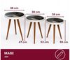 HOOZ Beistelltisch SSatztisch 3er Set Beine Holz rund Ø 38cm, Höhen: 47/ 53/ 59cm Schwarz (Set, 3-St, 3× Sofatisch), Platzsparendes 3er Couchtisch Set – flexibel ineinander schiebbar Bild 4