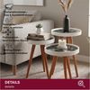 HOOZ Beistelltisch SSatztisch 3er Set Beine Holz rund Ø 38cm, Höhen: 47/ 53/ 59cm Schwarz (Set, 3-St, 3× Sofatisch), Platzsparendes 3er Couchtisch Set – flexibel ineinander schiebbar Bild 2