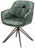 invicta INTERIOR Drehbarer Design Stuhl Euphoria grün Samt im Retrostil mit Ziersteppung Esszimmerstuhl Bild 2