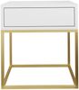 AX LIVING Nachttisch Kommode Aleio Weiß, goldenes Metallgestell 45 cm Bild 3