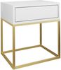 AX LIVING Nachttisch Kommode Aleio Weiß, goldenes Metallgestell 45 cm Bild 2