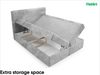 MEBLINI Boxspringbett mit Bettkasten - 180x200 - H4/Hellgrau Cordstoff - TALIA - Gepolstert Doppelbett mit Matratze und Topper - Polsterbett mit Stauraum - Bett mit Kopfteil - Stauraumbett Bild 5