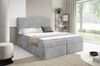 MEBLINI Boxspringbett mit Bettkasten - 180x200 - H4/Hellgrau Cordstoff - TALIA - Gepolstert Doppelbett mit Matratze und Topper - Polsterbett mit Stauraum - Bett mit Kopfteil - Stauraumbett Bild 2