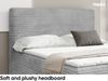 MEBLINI Boxspringbett mit Bettkasten - 180x200 - H4/Hellgrau Cordstoff - TALIA - Gepolstert Doppelbett mit Matratze und Topper - Polsterbett mit Stauraum - Bett mit Kopfteil - Stauraumbett Bild 4