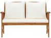vidaXL Gartenbank mit Kissen, Massivholz Akazie braun / weiß, 119 x 67 x 83 cm Bild 2