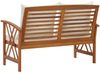 vidaXL Gartenbank mit Kissen, Massivholz Akazie braun / weiß, 119 x 67 x 83 cm Bild 4