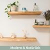 Wandregal Holz schwebend KYLO - Eichenholz Massiv, mit Baumkante | Bücherregal Schwebendes Regal Hängeregale für Wohnzimmer | 70x22x4cm Bild 3