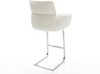 Barstuhl Nela-Flex Bouclé Soft Beige Freischwinger Flach Edelstahl Silberfarben Bild 5