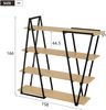 Flieks geometrisches Stehregal 158 x 35 x 166 cm, Bücherregal mit Metallrahmen, 4 Böden, 25mm MDF, Kippschutz, Eiche/Schwarz Bild 5