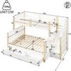 Merax Etagenbett, Hochbett, 90 x 200cm & 140 x 200cm mit Schubladen, Stauraum, ohne Matratze, multifunktional, Weiß+Natur Bild 4