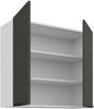 Küchen Hängeschrank 80 cm ARIA Graphite ultra matt + Weiss matt, hochwertige Fronten mit Anti Fingerprint Beschichtung Küchenzeile Küchenblock Bild 3