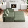 1-Sitzer Schlafsofa H 69.8 x T 183.8 x B 91.4 cm aus Chenille in Grün, 2-in-1 mit Armlehnen-Ablagefach Bild 4