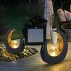 LED Solarlampe, Halbmond, schwarz gold, Glaskugel, H 30,5 cm Bild 5