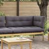 vidaXL Ecksofa Einheit Helles Akazie und Dunkelgrau 132 x 92 x 82 cm 42026775 Bild 3