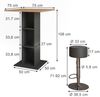Bartisch-Set Repose Goldkraft Eiche/Anthrazit 75 x 75 cm mit 2 Barhockern Vicco Bild 2
