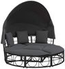 vidaXL Outdoor-Loungebett mit Dach und Kissen Schwarz Poly Rattan 4108234 Bild 2