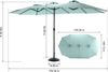 LVHOM Marktschirm 450x300cm(Modell A)Groß rechteckig Doppelseiten-Marktschirm mit Kurbel für Garten, Terrasse, Poolbereich, Gastronomiebetriebe Bild 2