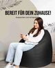 PATCH HOME Sitzsack Tropfenform –XXL – Schwarz, bequemer Sitzsack aus Luxus-Polyester-Gewebe, bereits befüllt Bild 2